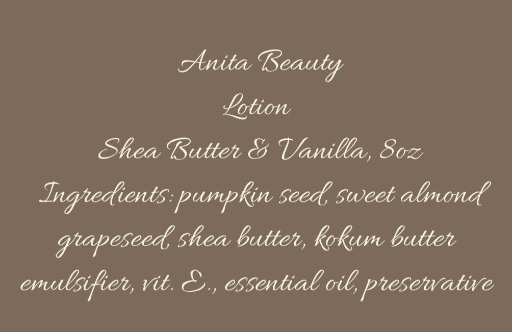 Anita Beauty Body Lotion, Shea Butter & Vanilla (12oz)