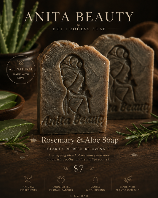 Anita Beauty Handcrafted Beauty Bar, Aloe & Rosemary (6oz)
