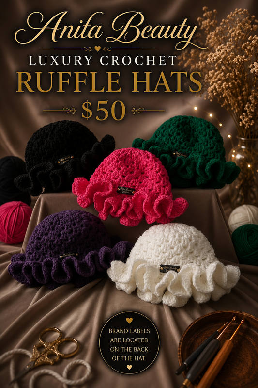 Anita Beauty Handmade Crochet Ruffle Hats