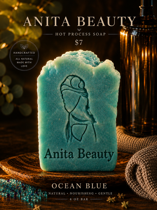 Anita Beauty Handcrafted Beauty Bar, Ocean Blue (6oz)